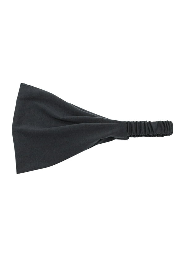 Women Elastic Headband Sports Head Wrap for Yoga Running Fitness Sweat Absorption Adjustable Bandana Black