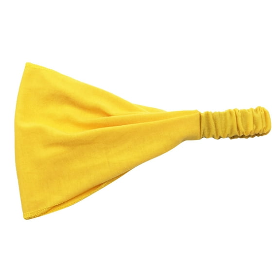 ManxiVoo Women Elastic Headband Sports Head Wrap for Yoga Running Fitness Sweat Absorption Adjustable Bandana Yellow