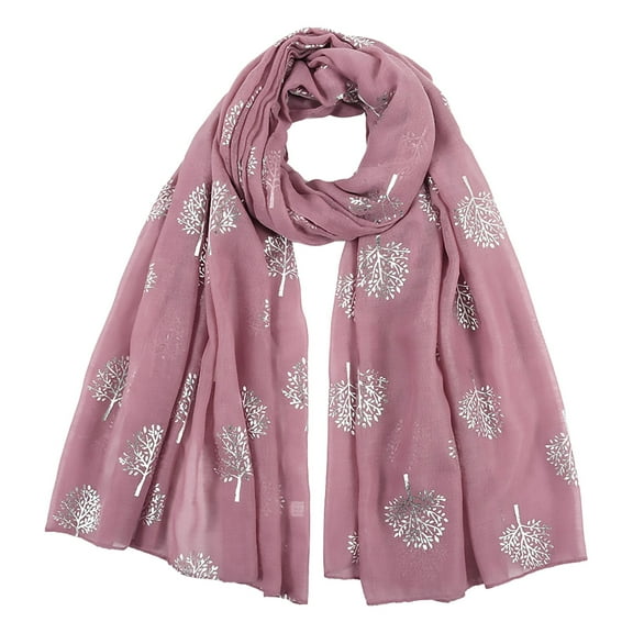 ManxiVoo Women Lightweight Scarf with Retro Floral Print for Everyday Fashion and Present Ideas One Size Size Pink