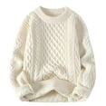 thumbnail image 1 of ManxiVoo Women Oversized Cable Knit Chunky Sweater Long Sleeve Crewneck Pullover Top for Fall Winter Fashion M Size Beige, 1 of 6