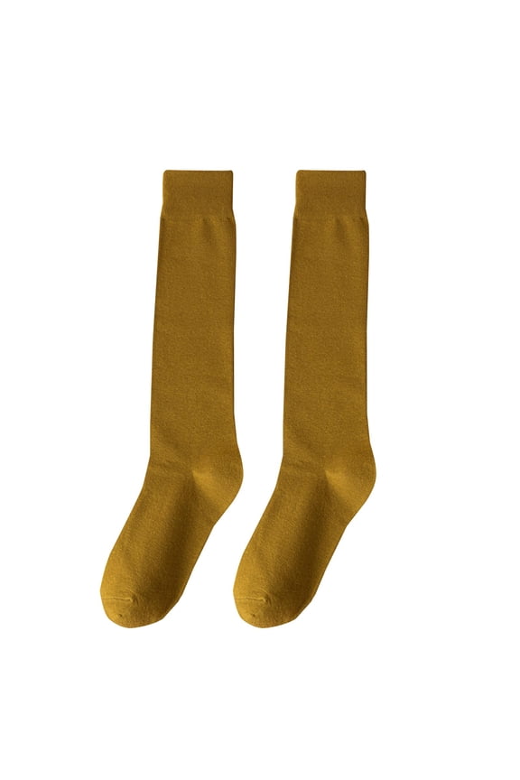 Women Slimming Calf Socks Half Tall Cotton Stockings for Spring and Fall High Top Fashion Everyday Wear Socks Gold