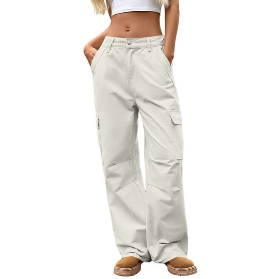ManxiVoo Women Street Style Straight Leg Jeans Loose Fit Blue Denim Pants Casual Slimming Trousers XXL Size Beige