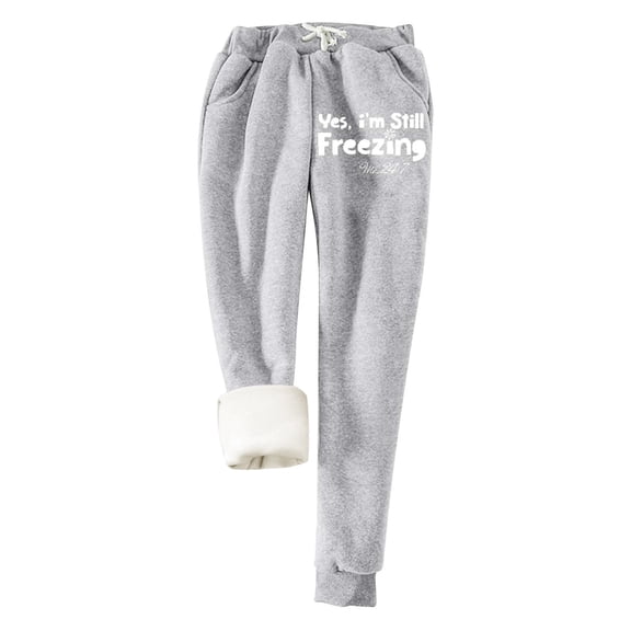 ManxiVoo Women Warm Winter Wool Pants in Large Sizes for Casual Loose Fit and Everyday Comfort XXXL Size Grey