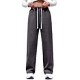 thumbnail image 1 of ManxiVoo Women Wide Leg Denim Trouser Casual Straight Leg Jeans Loose Fit Pant for Everyday Elevated Style L Size Grey, 1 of 8