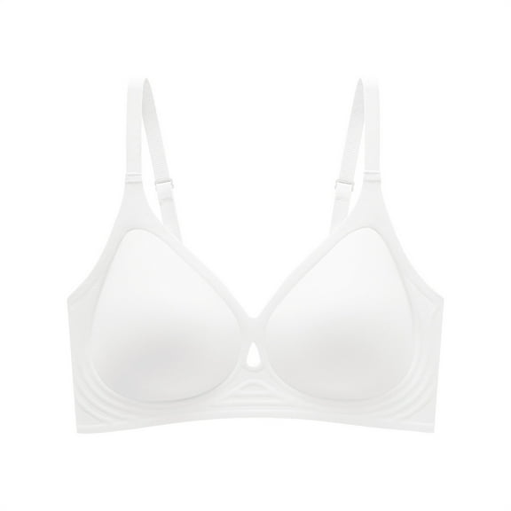 ManxiVoo Women Wireless Bras Supportive Bralette Full Coverage Comfort Wirefree Everyday Wear Seamless Underwear Lightweight Fabric M Size White