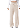 thumbnail image 1 of ManxiVoo Women's Autumn Winter Casual Pants with Side Pockets Comfort Stretch Trousers L Size Beige, 1 of 4
