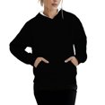 thumbnail image 1 of ManxiVoo Women's Casual Pullover Hoodie Soft Brushed Fleece Long Sleeve Comfort Fit Loungewear Streetwear Top XS Size Black, 1 of 4