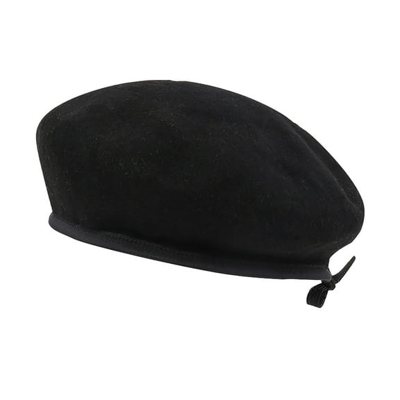 ManxiVoo Women's Classic Wool Beret Hat French Style Slouchy Baker Boy Cap Fashion Headwear for All Seasons Black
