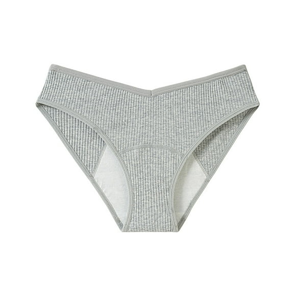 ManxiVoo Women's Cotton Underwear Breathable Bikini Briefs Soft Stretch No Show Leak Proof Protection S Size Grey