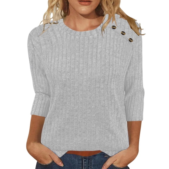 ManxiVoo Women's Crewneck Sweater Lightweight Everyday Basic Knit Top For Comfortable Fall And Winter Layers S Size Grey