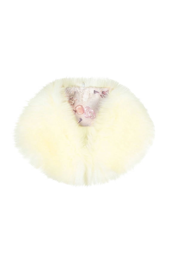 Women's Fall Winter Thick Like Neck Warmer Soft Faux Fur Bib Style Fashion Accessory for Cold Weather Beige