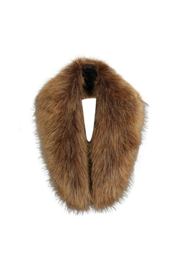 Women's Faux Fur Collar Scarf Wrap Winter Neck Warmer Plush Luxurious Thermal Accessory Fashionable Cold Weather Neckwear
