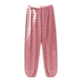 thumbnail image 1 of ManxiVoo Women's Fleece Lounge Pants Solid Color Sleepwear Soft Fuzzy Pajama Bottoms Elastic Waist Comfort Home Wear Pink, 1 of 6