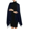 thumbnail image 1 of ManxiVoo Women's Imitation Wrap Evening Gown Shawl Long Scarf Soft Lightweight Elegant Accessory for Special Occasions and Formal Events Navy, 1 of 7