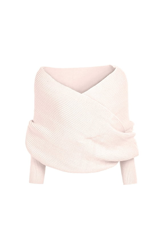 Women's Knit Infinity Scarf Warm Winter Wrap Shawl with Fringe Detail Beige