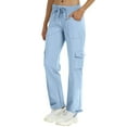 thumbnail image 1 of ManxiVoo Women's Lightweight Cargo Pants Adjustable Waist Straight Leg Athletic Travel Hiking Casual Comfortable Outdoor M Size Light Blue, 1 of 6