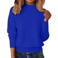 thumbnail image 1 of ManxiVoo Women's Lightweight Sweater Semi Turtleneck Long Sleeve Pullover Layering Base Top for Work Office Comfort Stretch Knit Casual Chic S Size Blue, 1 of 6