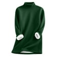 thumbnail image 1 of ManxiVoo Women's Mock Neck Thermal Lined Pullover Sweatshirt Cozy Winter Long Sleeve Casual Comfort Wear L Size Blackish Green, 1 of 7