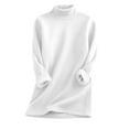 thumbnail image 1 of ManxiVoo Women's Mock Neck Thermal Lined Pullover Sweatshirt Cozy Winter Long Sleeve Casual Comfort Wear L Size White, 1 of 8