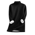 thumbnail image 1 of ManxiVoo Women's Mock Neck Thermal Lined Pullover Sweatshirt Cozy Winter Long Sleeve Casual Comfort Wear M Size Black, 1 of 7