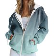 thumbnail image 1 of ManxiVoo Women's Oversized Pocket Zipper Hooded Jacket Long Sleeve Track Style Casual Top S Size Dark Blue, 1 of 7