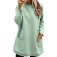 thumbnail image 1 of ManxiVoo Women's Round Neck Anxiety Relief Comfort Hoodie Long Sleeve Warm Casual Sweatshirt Tops XL Size Green, 1 of 6