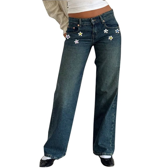 ManxiVoo Women's Slimming High Waisted Wide Leg Jeans Loose Fit Casual Denim Pants for Fashionable Comfort and Everyday Wear M Size Dark Blue