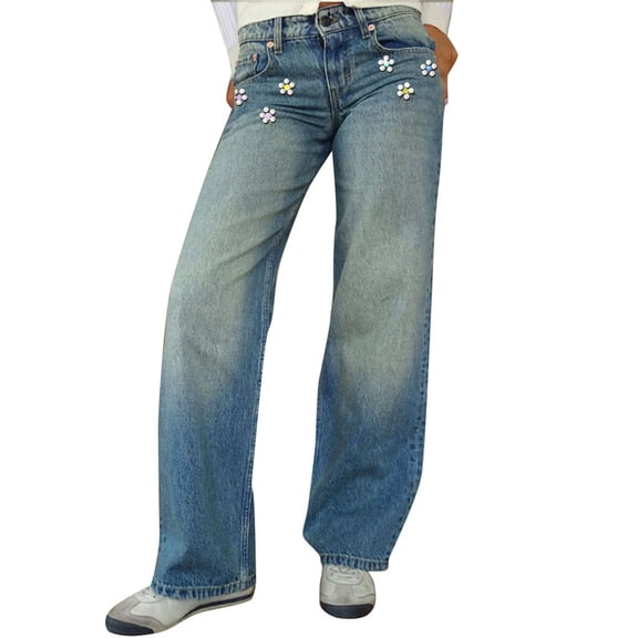 ManxiVoo Women's Slimming High Waisted Wide Leg Jeans Loose Fit Casual Denim Pants for Fashionable Comfort and Everyday Wear M Size Light Blue