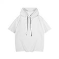 thumbnail image 1 of ManxiVoo Women's Summer Athletic Short Sleeve Hooded Pullover Sportswear Moisture Wicking Outdoor Fitness Top M Size White, 1 of 6