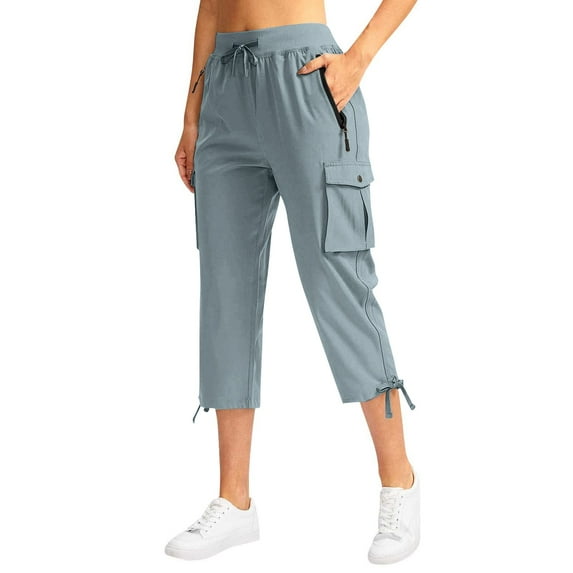 ManxiVoo Women's Trendy Loose Fit Cargo Pants for Spring and Autumn Casual Wear M Size Navy