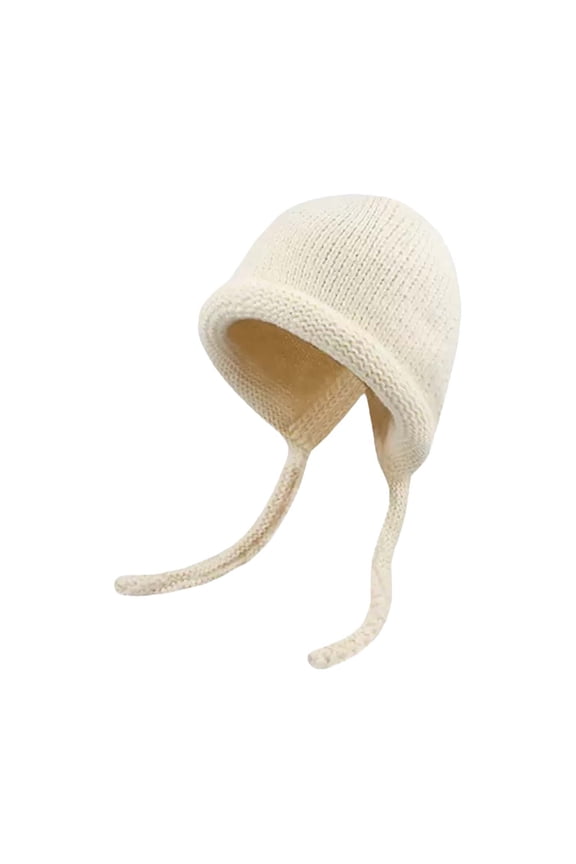 Women's Vintage Style Knit Cap with Rolled Brim Flattering for Face Shape Versatile Warm with Ear Coverage for Winter Beige