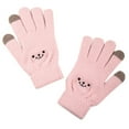 thumbnail image 1 of ManxiVoo Women's Warm Winter Mittens Knitted Wool Blend Thick Gloves for Cold Weather Protection Light Pink, 1 of 2
