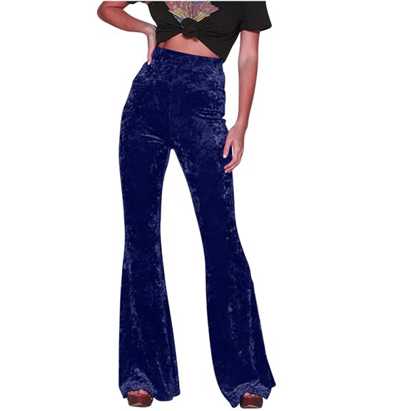 ManxiVoo Women's Wide Leg Sweatpants Elastic Waist Fashion Loose Fit Pants for Workout Casual Fall Basic Trousers Everyday Essential L Size Navy