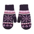 thumbnail image 1 of ManxiVoo Women's Winter Knit Gloves with Upgraded Lining Full Fingers Warm Thermal Snowflake Design for Daily Use Purple, 1 of 6