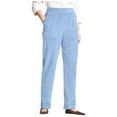 thumbnail image 1 of ManxiVoo Womens Casual Corduroy Pants with Elastic Waist Straight Leg Design Comfort Fit Ribbed Textured Everyday Trousers XXXL Size Light Blue, 1 of 5