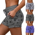 thumbnail image 1 of ManxiVoo Womens Casual Drawstring Shorts Loose Fit with Pockets Printed Summer Beach Pants, 1 of 1