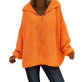 thumbnail image 1 of ManxiVoo Womens Casual Knitted Pullover Top with Hood Comfortable Loose Fit Sweater for Everyday Fall Fashion 2025 S Size Orange, 1 of 6