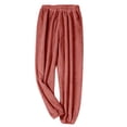 thumbnail image 1 of ManxiVoo Womens Cozy Sleep Pajama Pants Soft Plush Sleepwear with Cuffed Ankles Relaxing Loungewear for Night and Home One Size Size Wine, 1 of 4