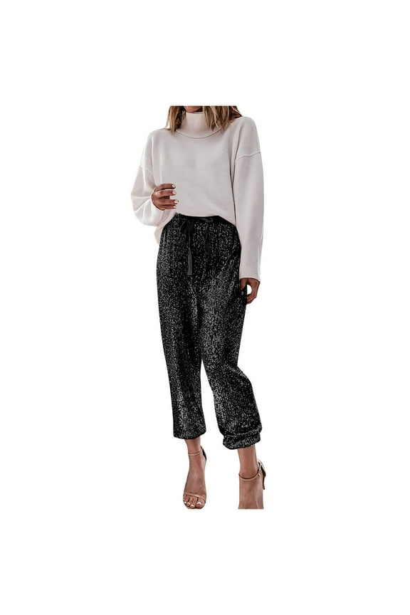 Womens High Waisted Dress Pants Wide Leg Tailored Trousers with Button Down Closure Casual Office Professional Formal Wear Comfort Fit Elegant L Size Black