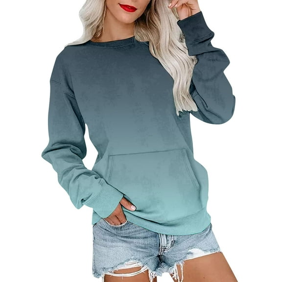 ManxiVoo Womens Hoodless Pocket Sweatshirt Casual Soft Thermal Pullover Top for Everyday Wear M Size Mint Green