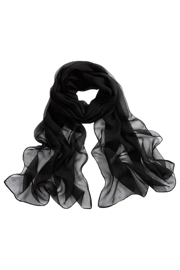 Womens Lightweight Chiffon Scarf Elegant Solid Color Silk Feel Scarf Versatile Fashion Accessory For Daily Style