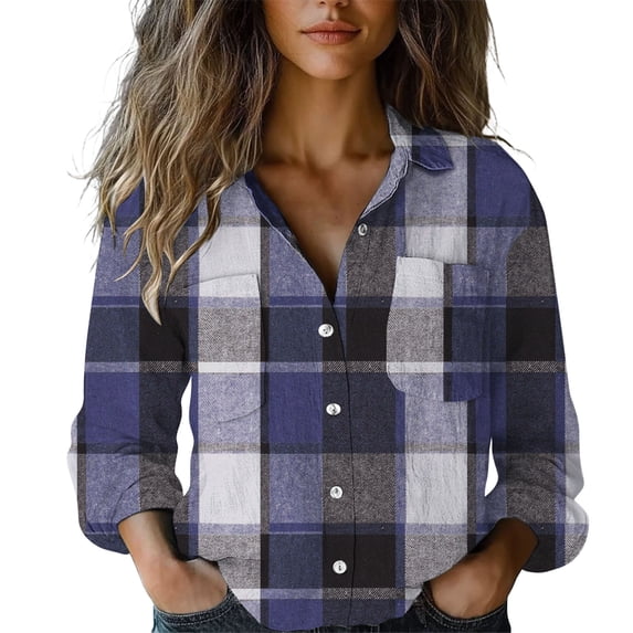 ManxiVoo Womens Long Sleeve Shirt Relaxed Fit Blouse for Spring and Fall Seasons Comfortable Office Wear L Size Grey