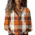 thumbnail image 1 of ManxiVoo Womens Long Sleeve Shirt Relaxed Fit Blouse for Spring and Fall Seasons Comfortable Office Wear XXXL Size Orange, 1 of 9