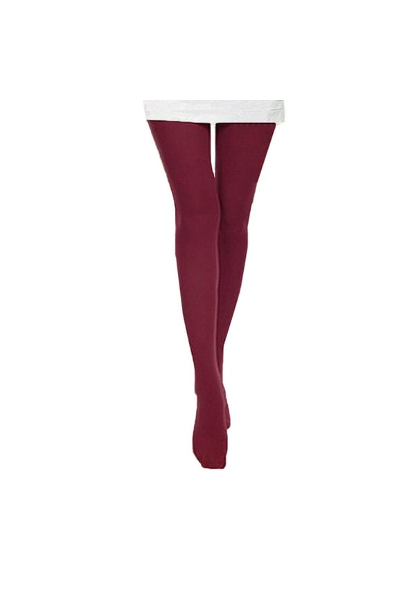 Womens Opaque Tights for Autumn Season with Comfortable Leggings and Fashion Hosiery Design One Size Size Wine Red