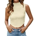 thumbnail image 1 of ManxiVoo Womens Slim Fit Sleeveless Knit Crop Top Summer Casual Stretchy Round Neck Tank for Daily Outfits XL Size, 1 of 6