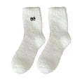 thumbnail image 1 of ManxiVoo Womens Soft Fluffy Fuzzy Socks Cozy Warm Plush Sleeping Home Wear NonBind Cuff Christmas Holiday Gift White, 1 of 4