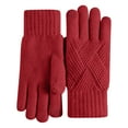 thumbnail image 1 of ManxiVoo Womens Touchscreen Winter Gloves Thermal Knit Windproof Lined Full Finger Cold Weather Warmth Non Slip Red, 1 of 8