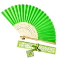 thumbnail image 1 of ManxiVoo hand fans Wedding Gift Box Gift Fan Tray Carton Couple Gift Solid Color Silk Fan hand fan foldable Green, 1 of 2