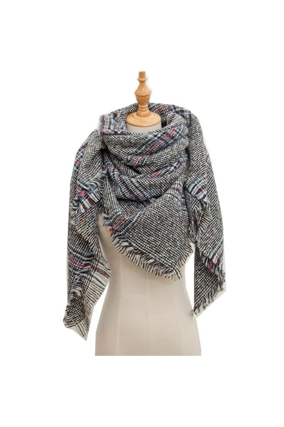 scarf Women Fall Winter Scarf Classic Tassel Plaid Scarf Warm Soft Chunky Large Blanket Wrap Shawl Scarves scarfs for women Army Green