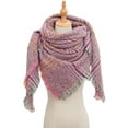 thumbnail image 1 of ManxiVoo scarf Women Fall Winter Scarf Classic Tassel Plaid Scarf Warm Soft Chunky Large Blanket Wrap Shawl Scarves scarfs for women Hot Pink, 1 of 5